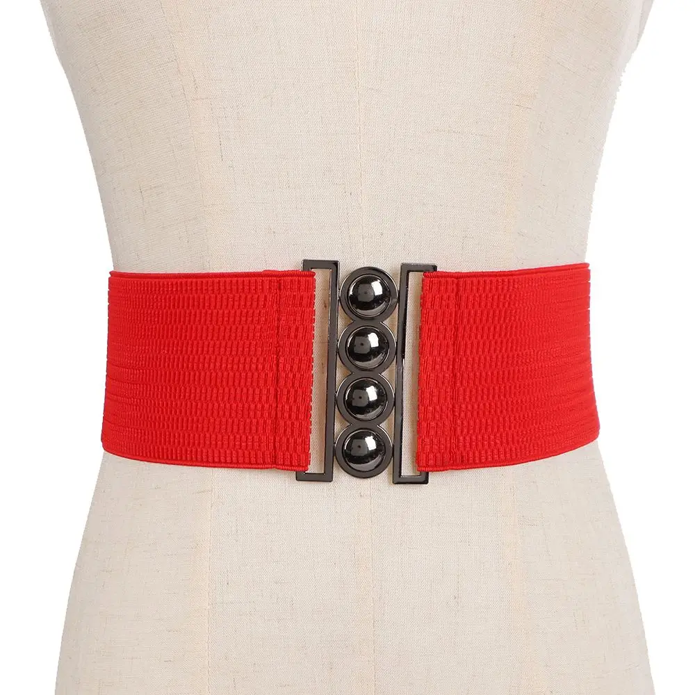 Винтажный эластичный повседневный пояс с металлической пряжкой - Фотография_2