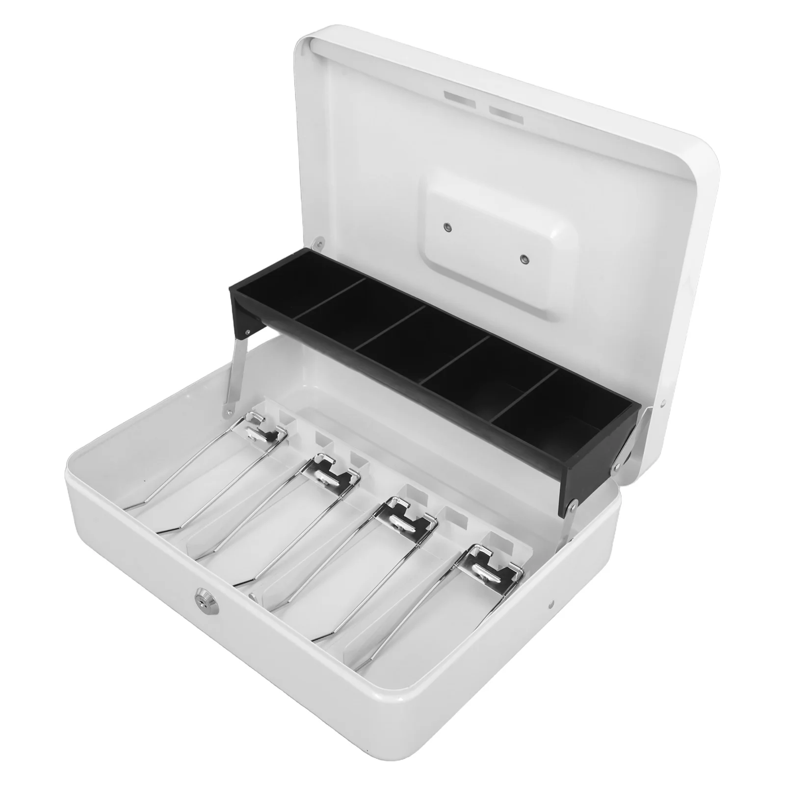 1 комплект металлической кассовой коробки с отделением для ключей