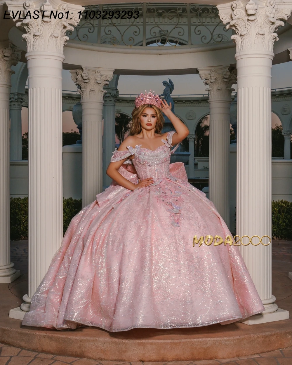Evlast блестящее розовое платье quinceanera по индивидуальному заказу - Фотография_2