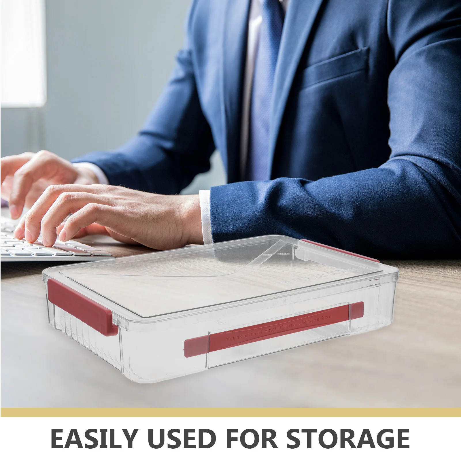 Портативный прозрачный ящик для хранения документов - Фотография_3