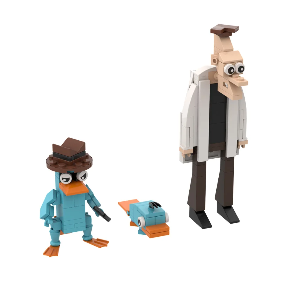 Фигурки аниме финеас и ферб модель кирпичи moc perry the platypus&dr