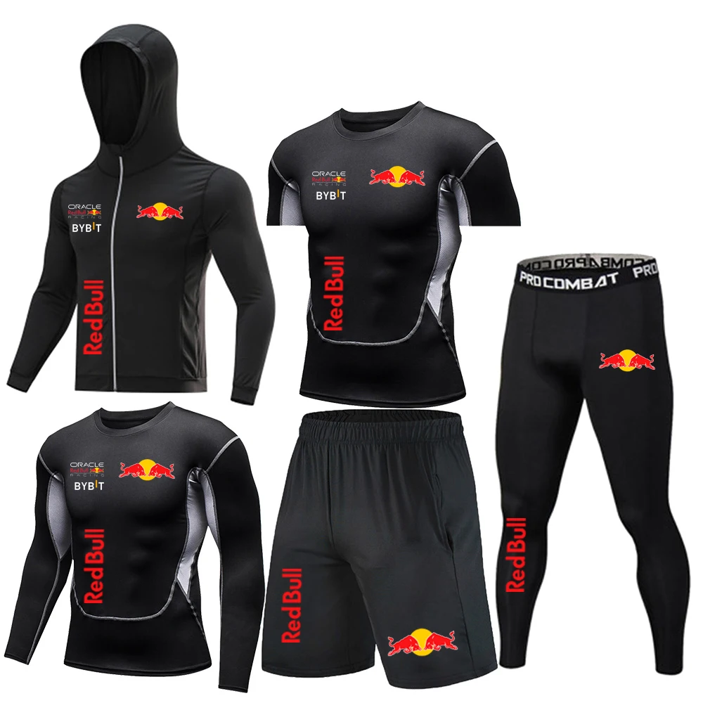 Комплект из 5 предметов спортивной одежды red bull для фитнеса и отдыха - Фотография_4