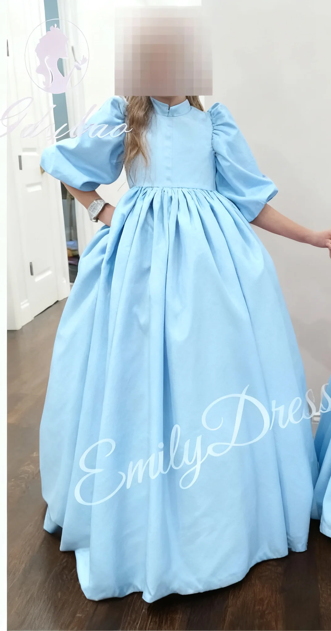 Розовое атласное пышное платье - Фотография_6