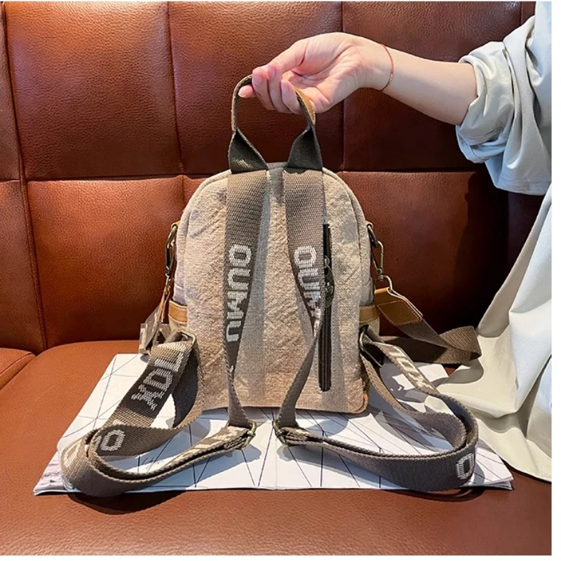 Хлопковый трехцелевой мини-рюкзак для женщин - Фотография_5