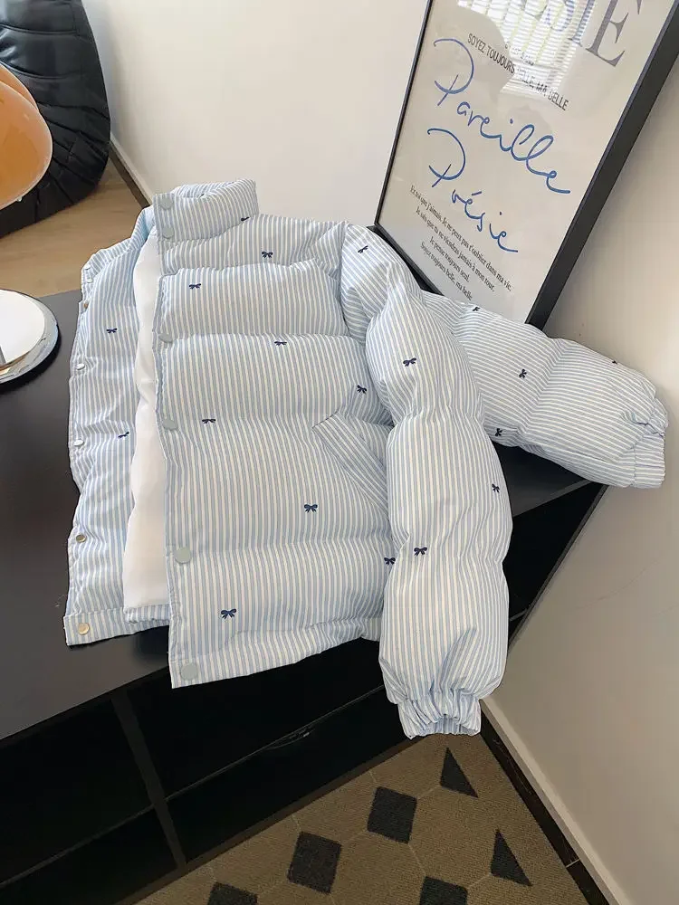 Маленькие женщины. куртка в синюю полоску с уникальным дизайном