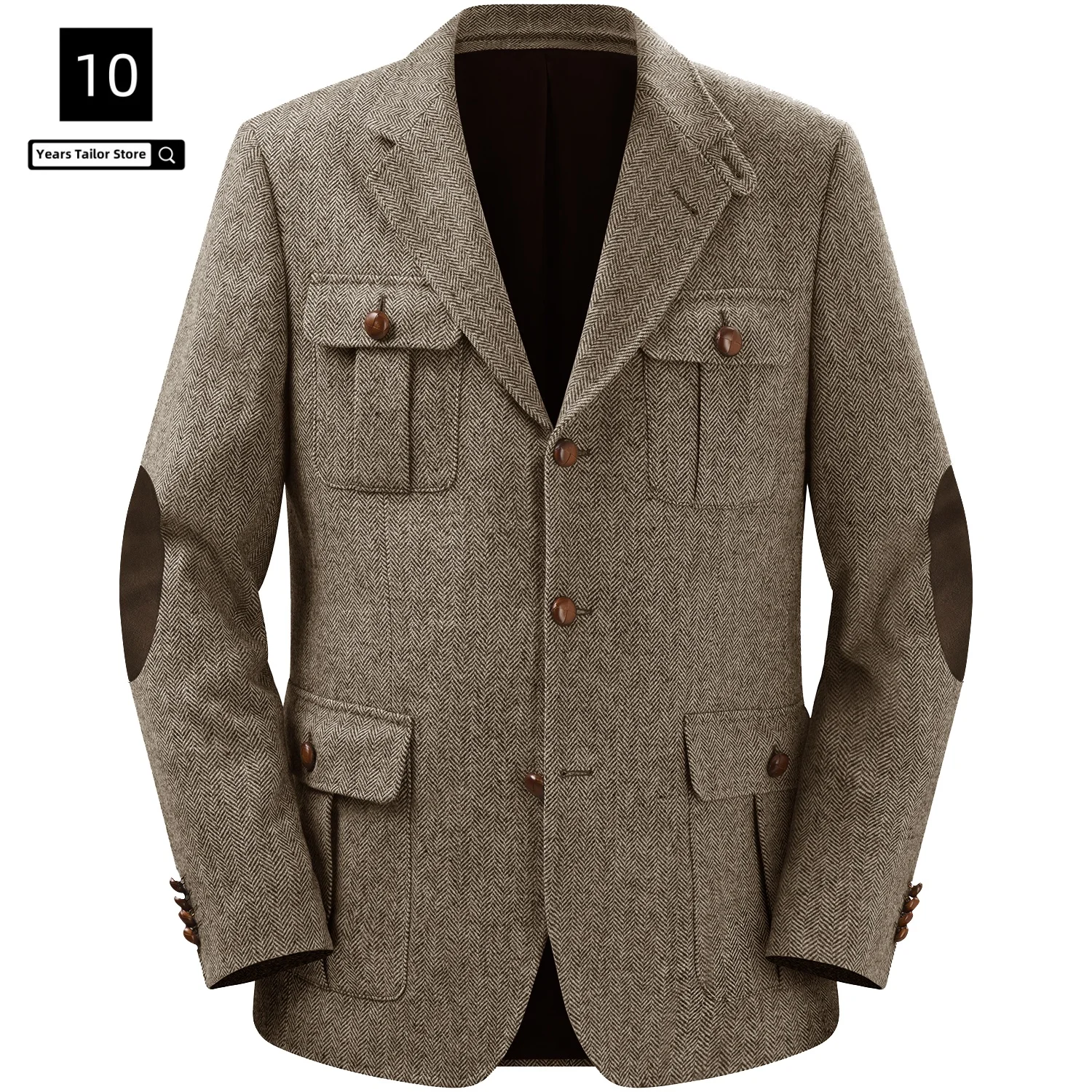 Мужской пиджак с узором «елочка» - Фотография_2