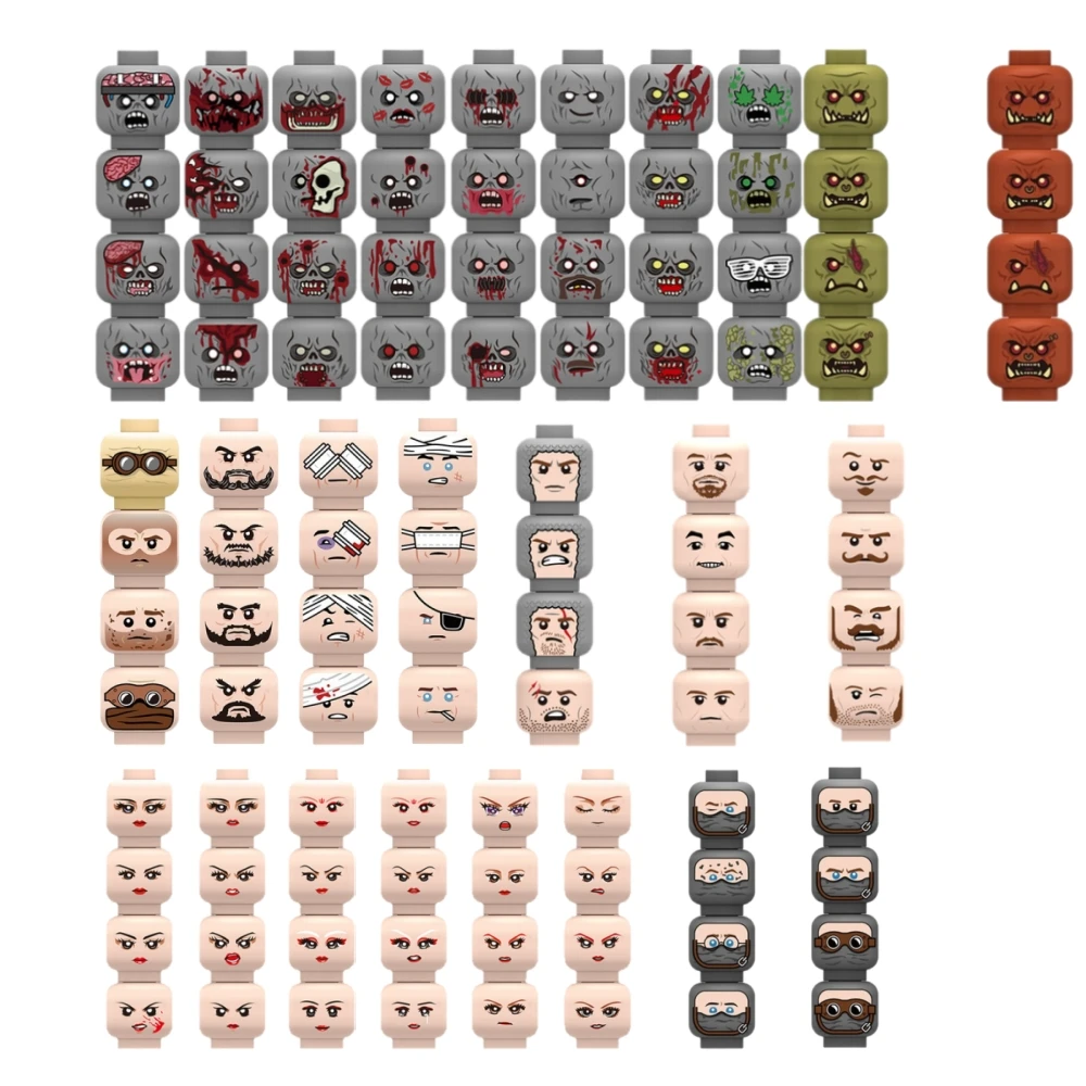 Строительные блоки injured emotional face heads