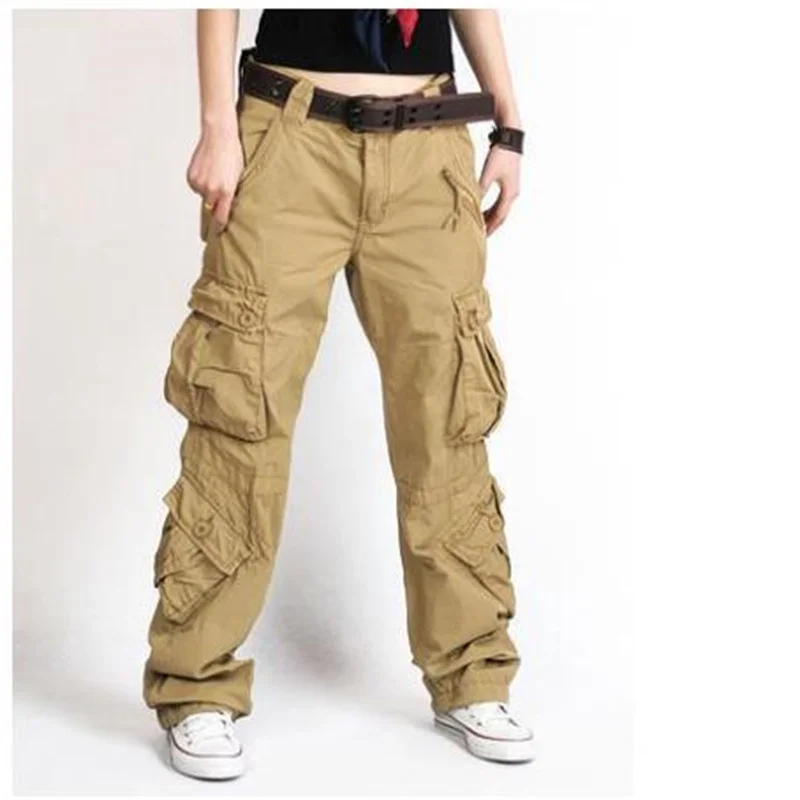 Женские карманные хлопковые брюки - Фотография_6