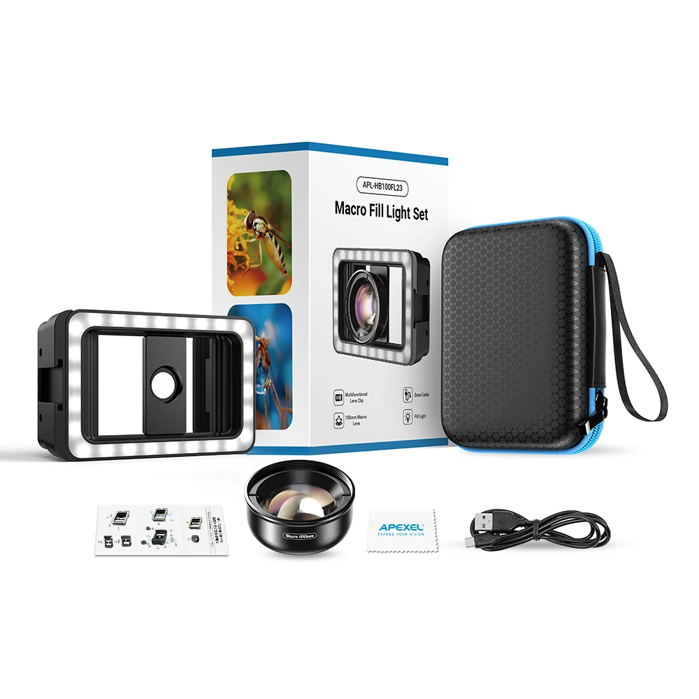 Обновленный макрообъектив apexel 4k hd 100 мм со светодиодной подсветкой - Фотография_6