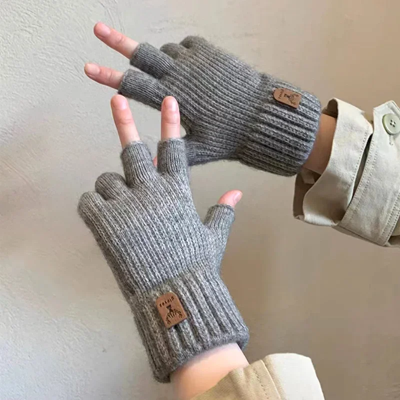 Женские и мужские короткие уличные перчатки с половиной пальца