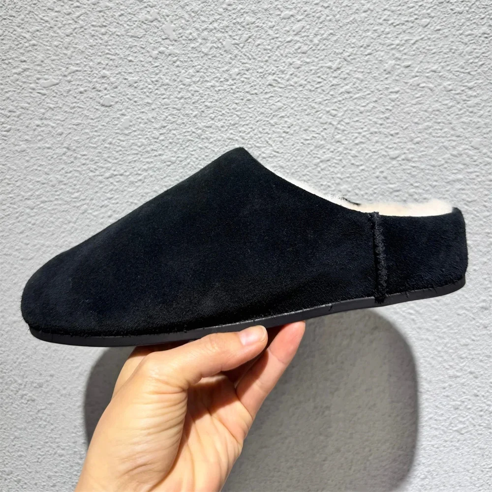 Шерстяные зимние туфли на плоской подошве и платформе - Фотография_3