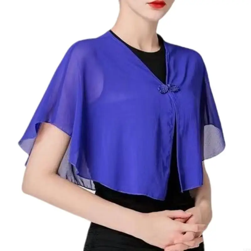 L5ya элегантный шифоновый тонкий дышащий шарф на плечах - Фотография_3