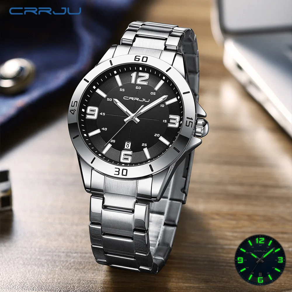 Crrju мужские роскошные часы из