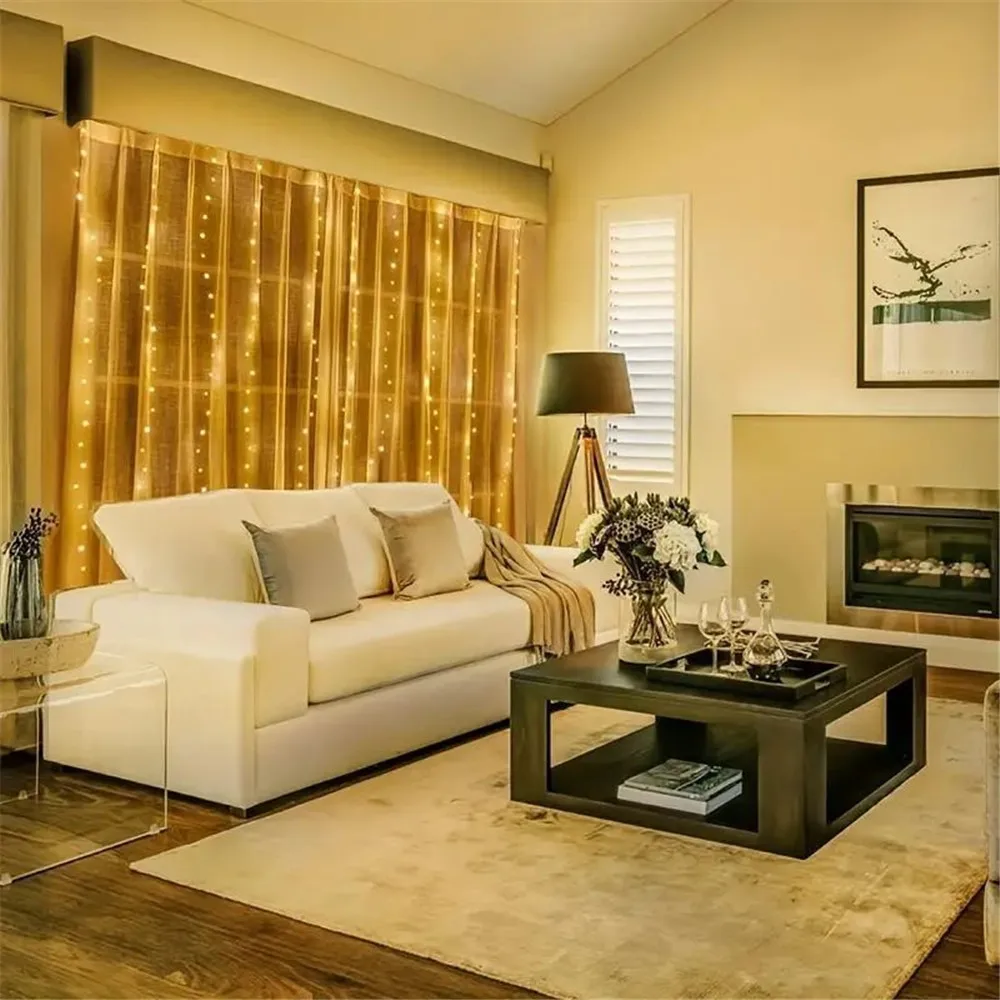 Гирлянда-занавеска светодиодная с пультом ду - Фотография_2