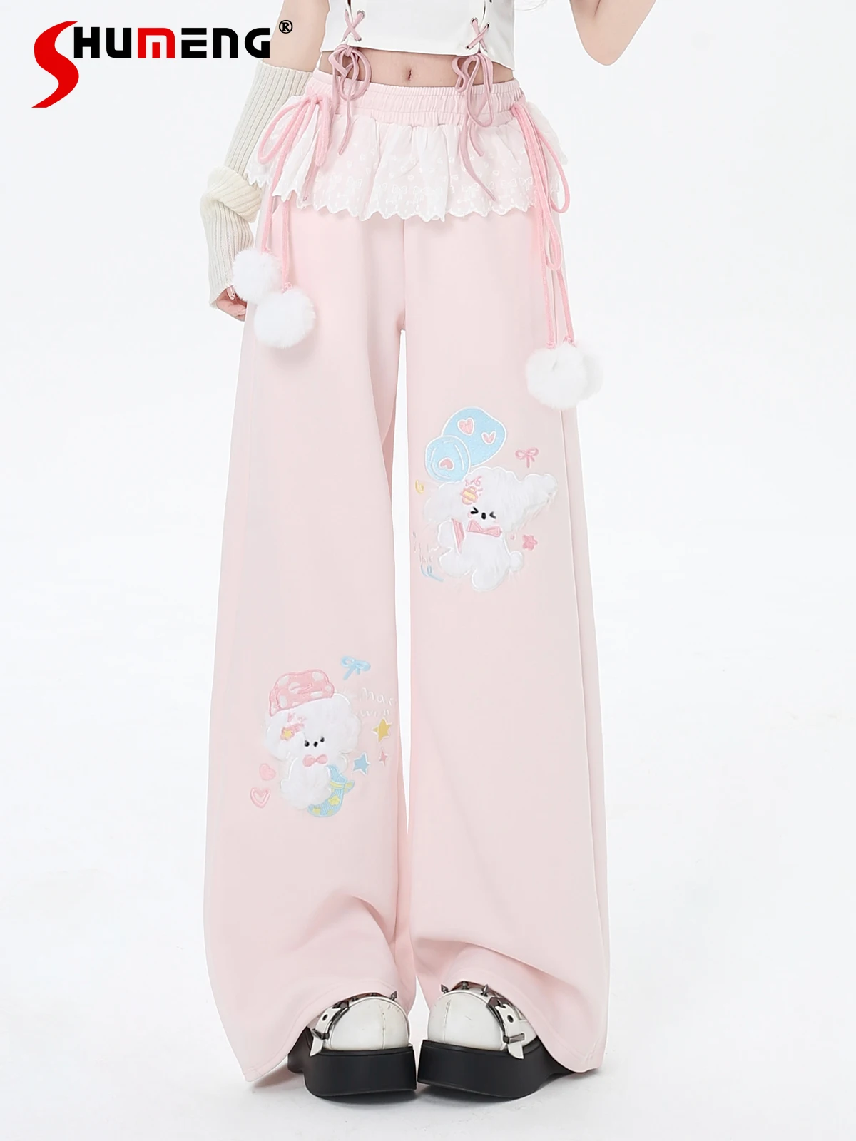 Милые крутые универсальные спортивные штаны с высокой талией для девочек