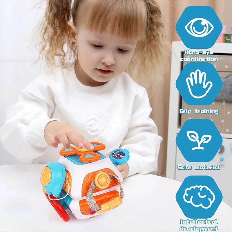 Монтессори busy board cube сенсорный - Фотография_3