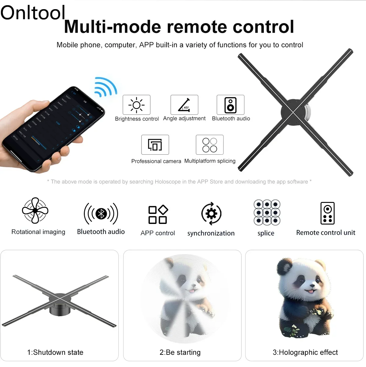 42-100 см 3d голограмма вентилятор - Фотография_2