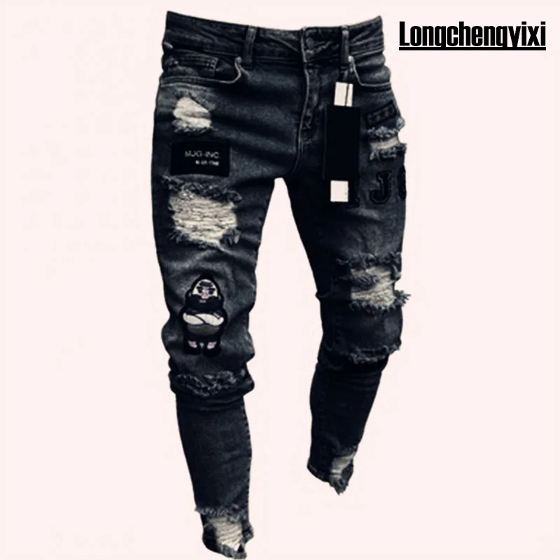 Мужские черные джинсы slim fit - Фотография_2