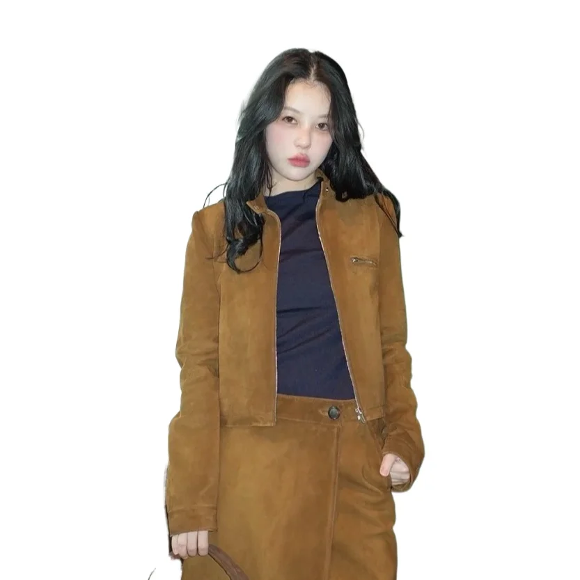 Зимняя летная замшевая кожаная куртка - Фотография_5