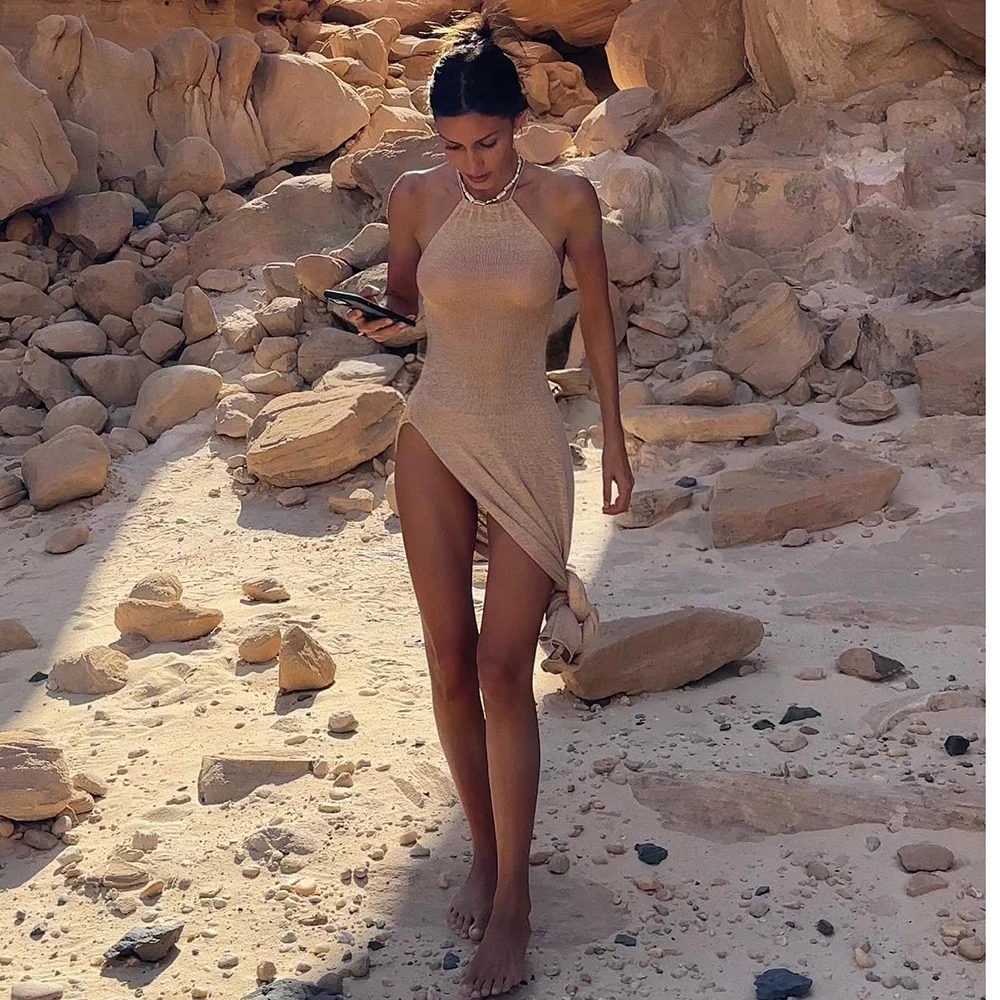 Вязаное пляжное платье para praia - Фотография_4