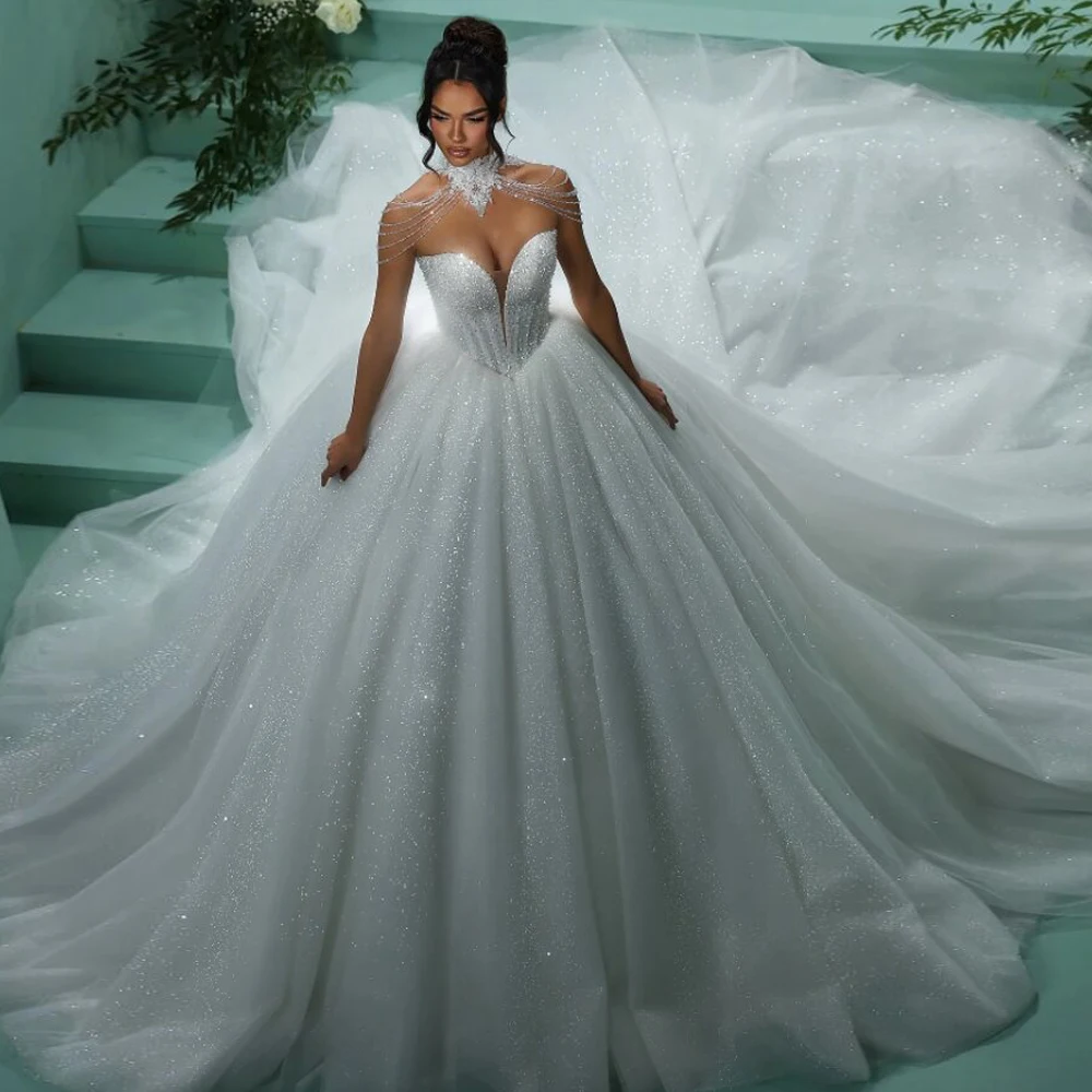 Блестящие свадебные платья принцессы по индивидуальному заказу - Фотография_3