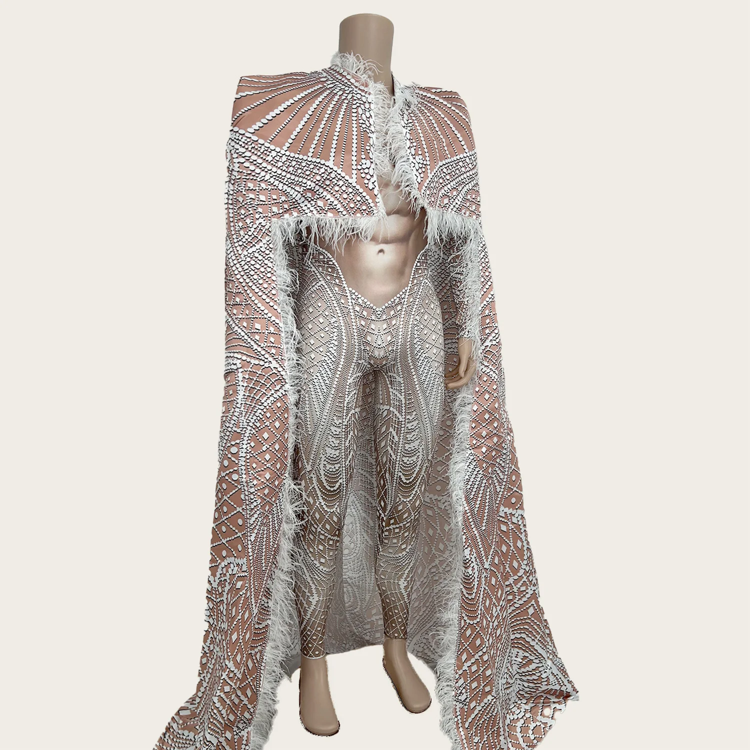 Клубное платье, белый узкий комбинезон с принтом