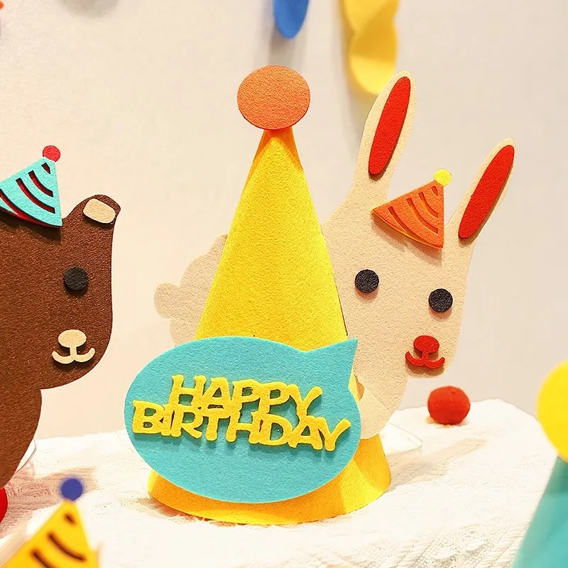 Шапка с днем рождения для милых фетровых животных - Фотография_3
