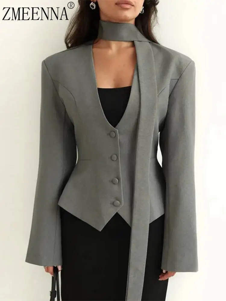 Zmeenna женский серый пиджак со