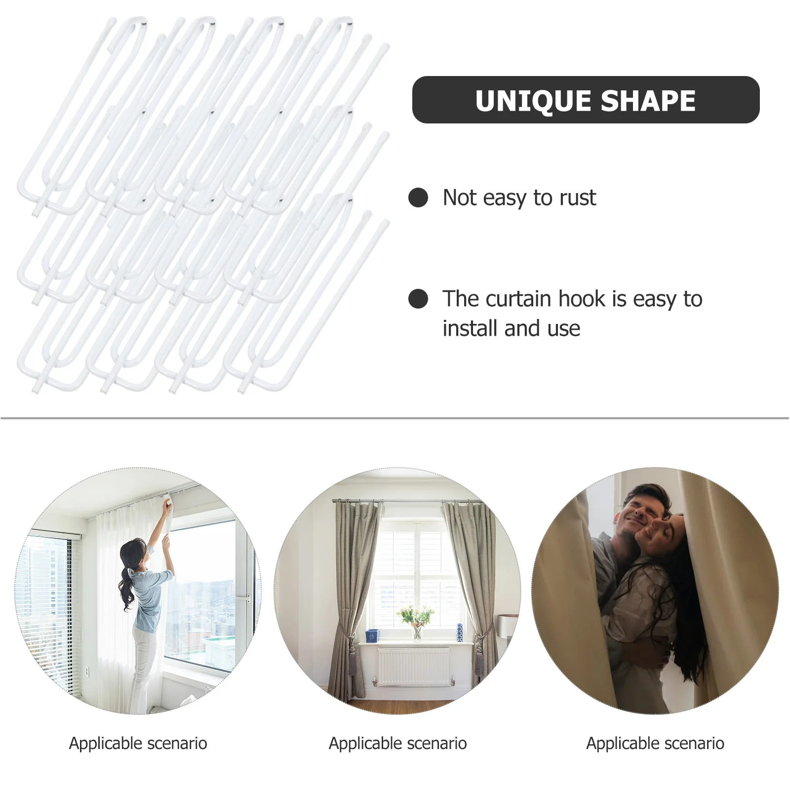 Крючки для штор из нержавеющей стали с 4 зубцами - Фотография_5