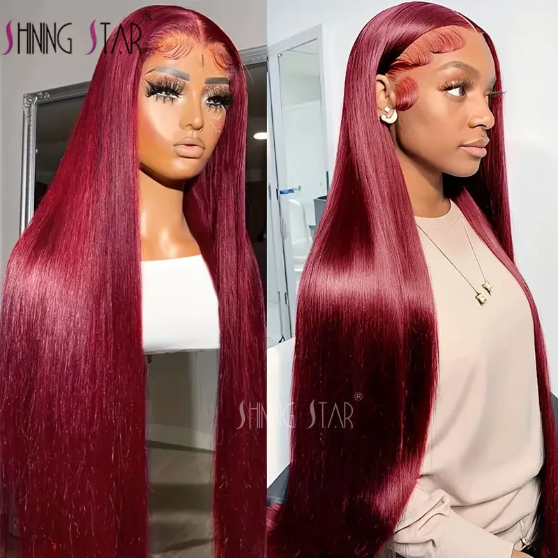 Bone straight lace front wigs 99j