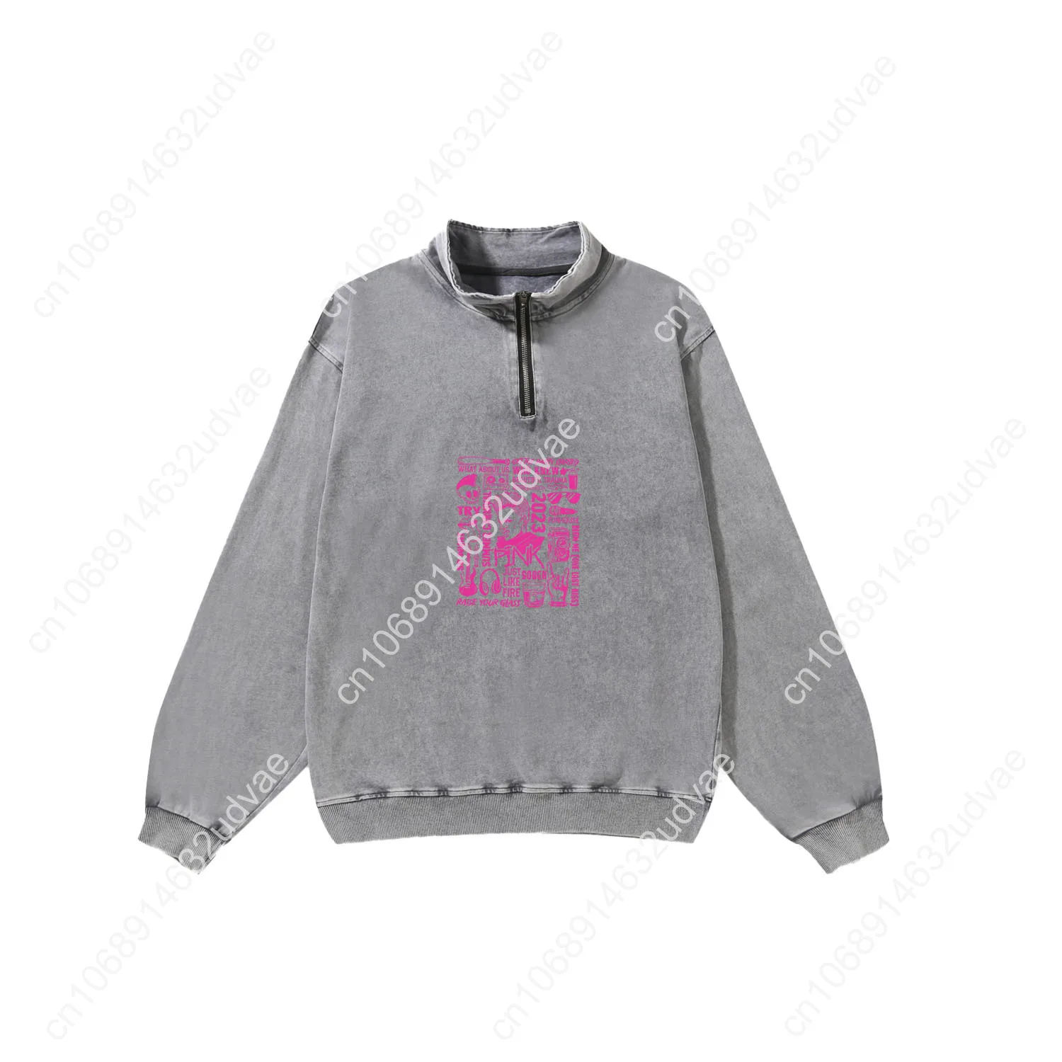 Pink retro sweatshirt man woman - Фотография_2