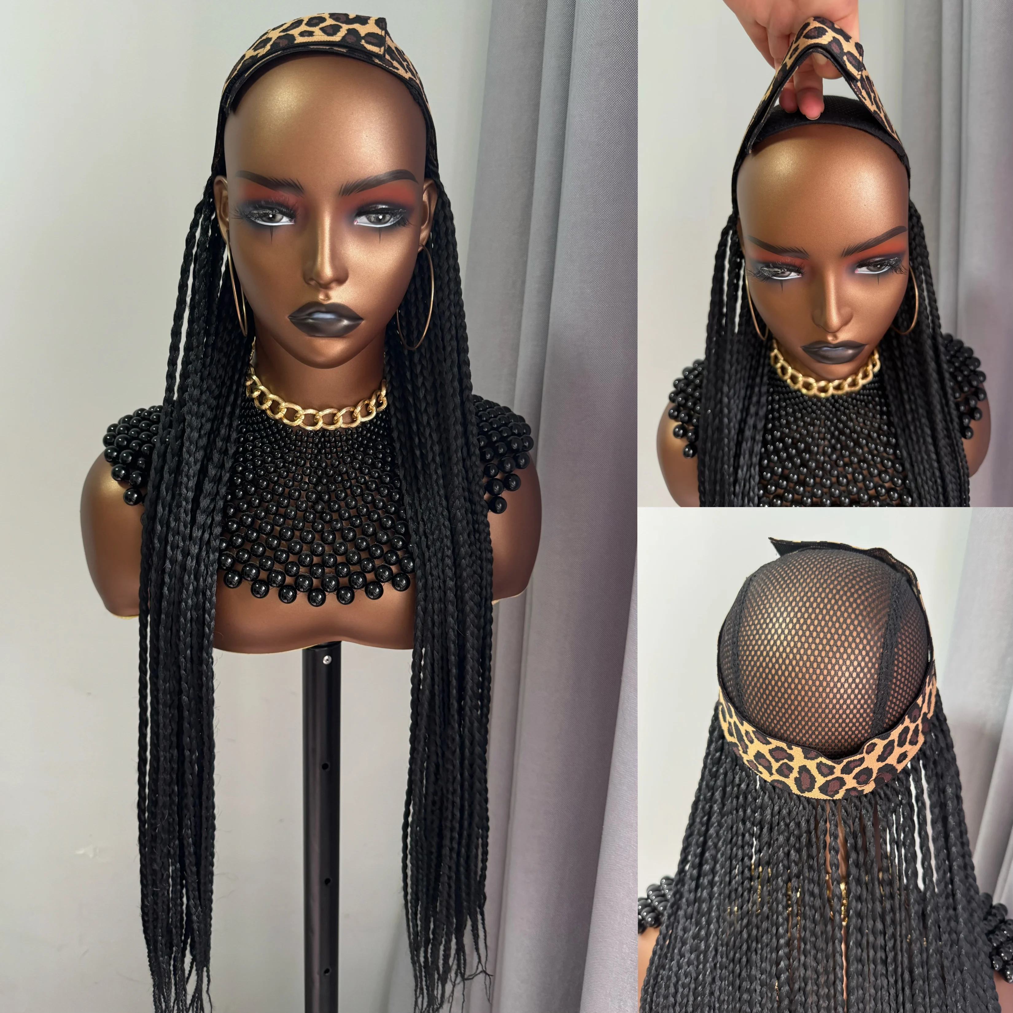 Wigera длинный черный плетеный - Фотография_2