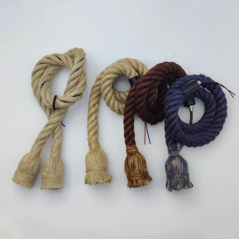 Винтажные подвесные светильники из пеньковой веревки - Фотография_6