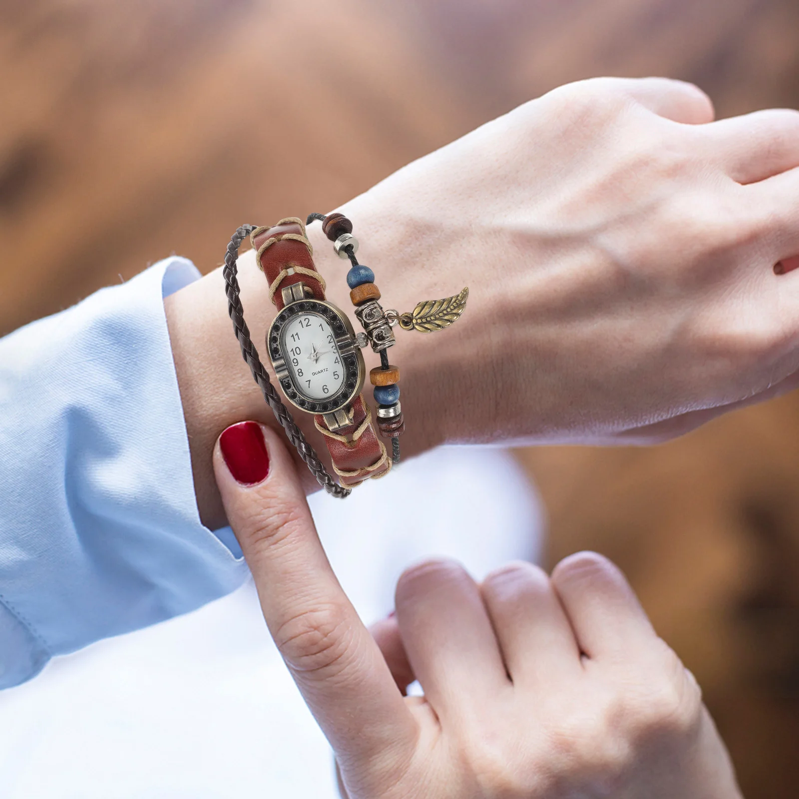 Ретро кварцевые часы наручные часы - Фотография_4