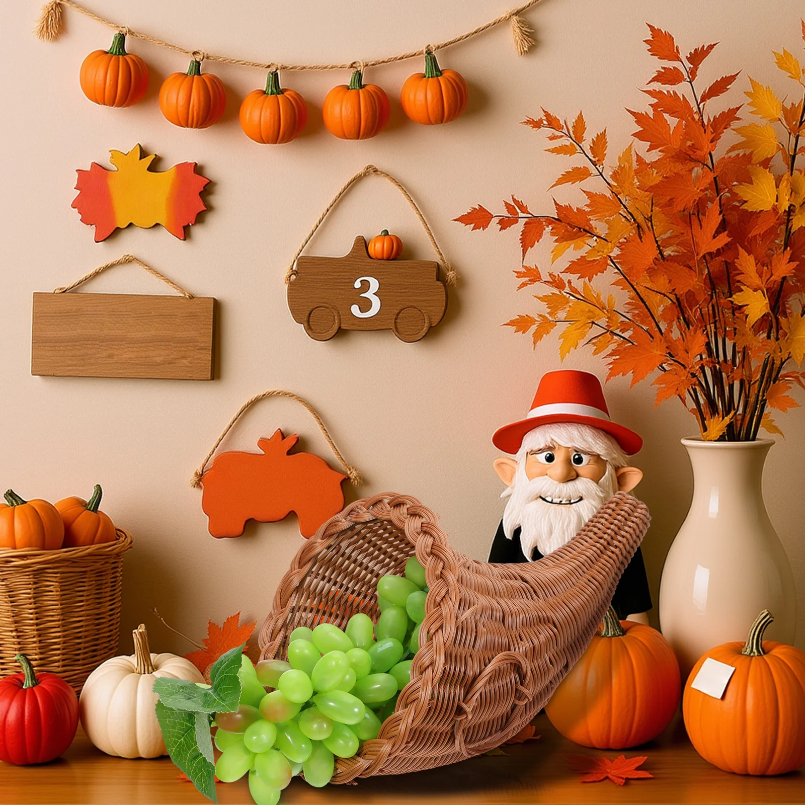 Маленькая плетеная корзина для рог изобилия