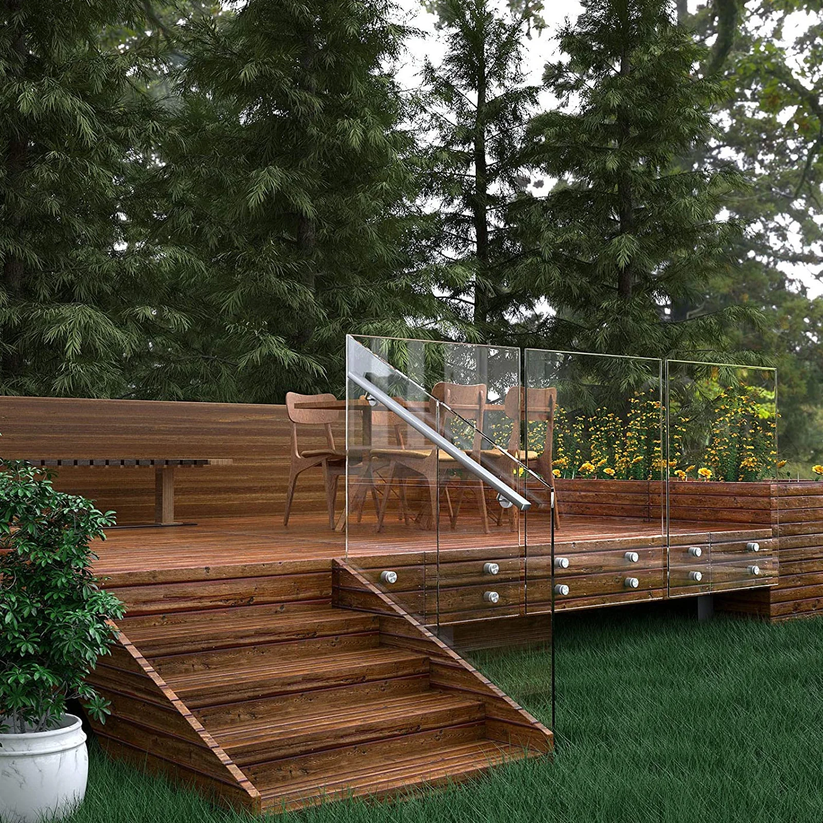 Настенный кронштейн для лестничного поручня из нержавеющей стали - Фотография_2