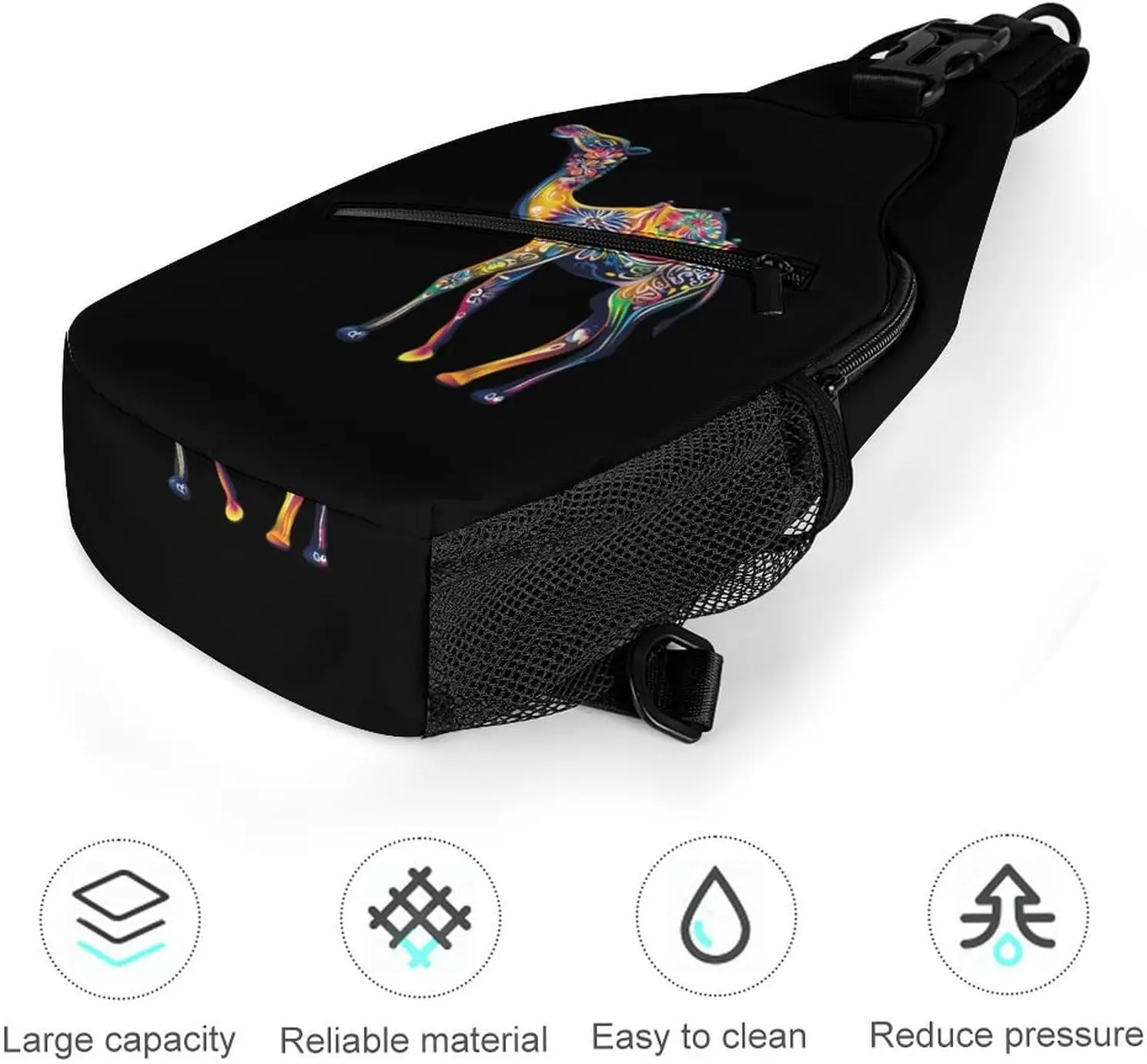 Красочный цветочный рюкзак на слинге с верблюжьими животными - Фотография_5