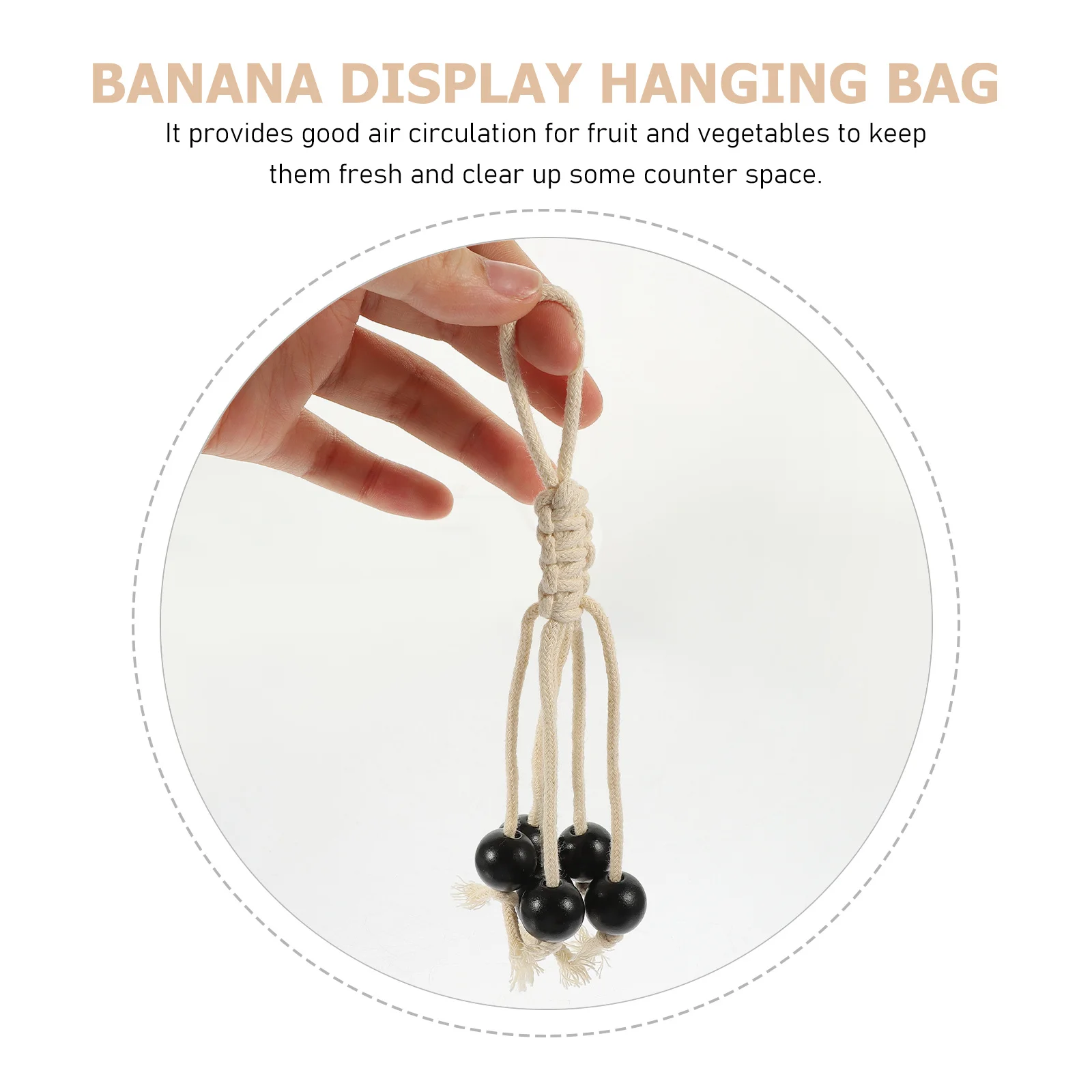 Вешалка ручной работы из хлопчатобумажной веревки и банана - Фотография_3