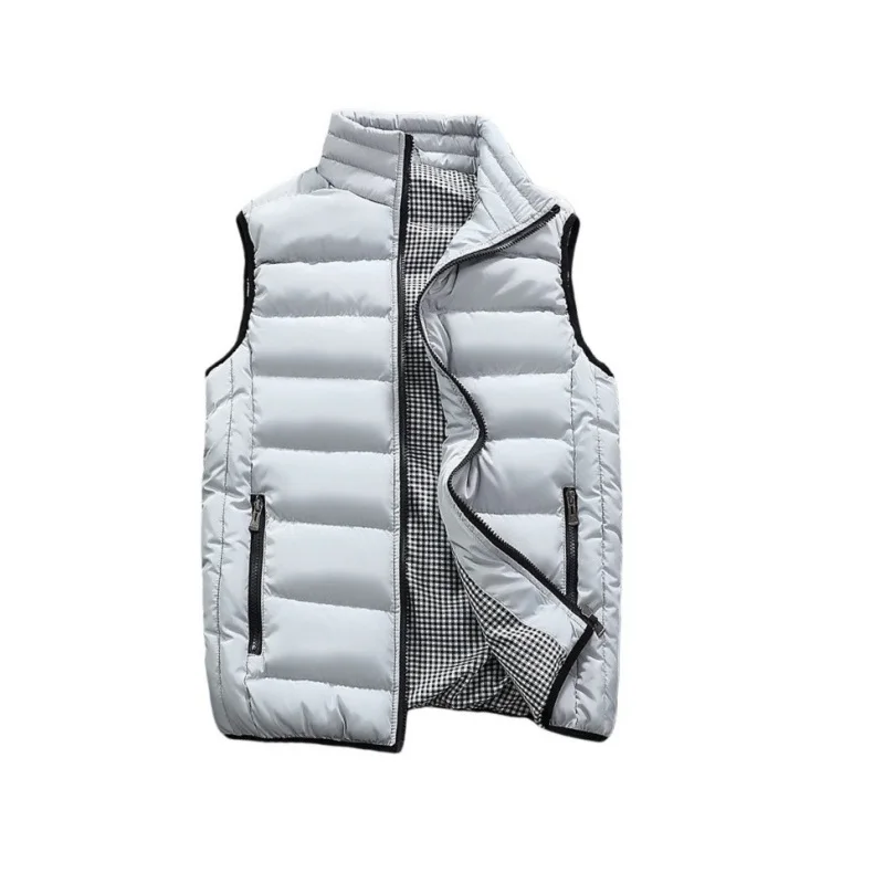 Осень-зима, мужской пуховый хлопковый жилет с воротником-стойкой - Фотография_6