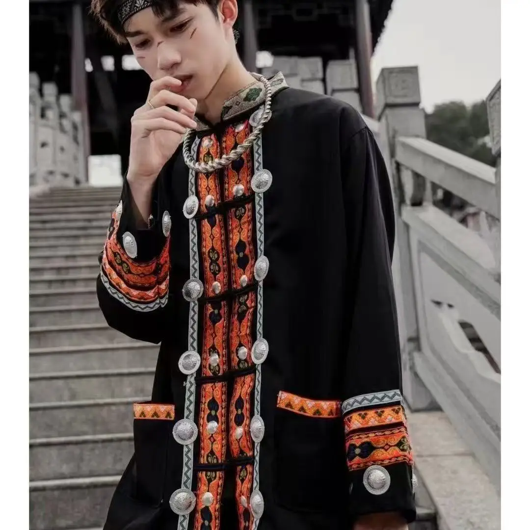 Мужской традиционный комплект одежды хмонг в китайском национальном стиле - Фотография_3