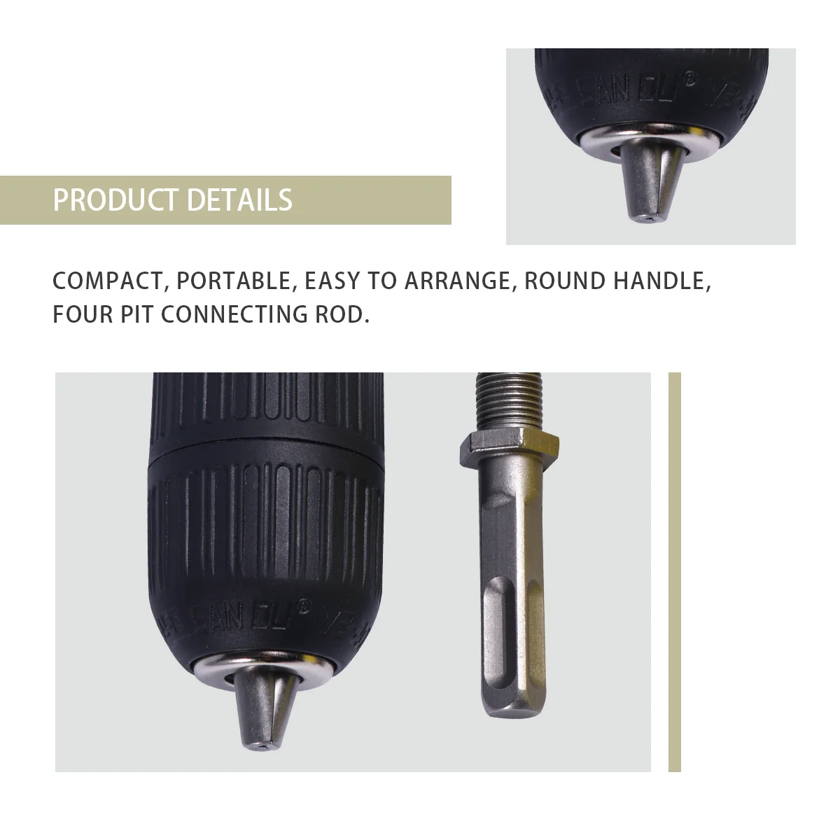 Патрон для дрели с квадратной ручкой 2-13 мм для ударного молотка - Фотография_6