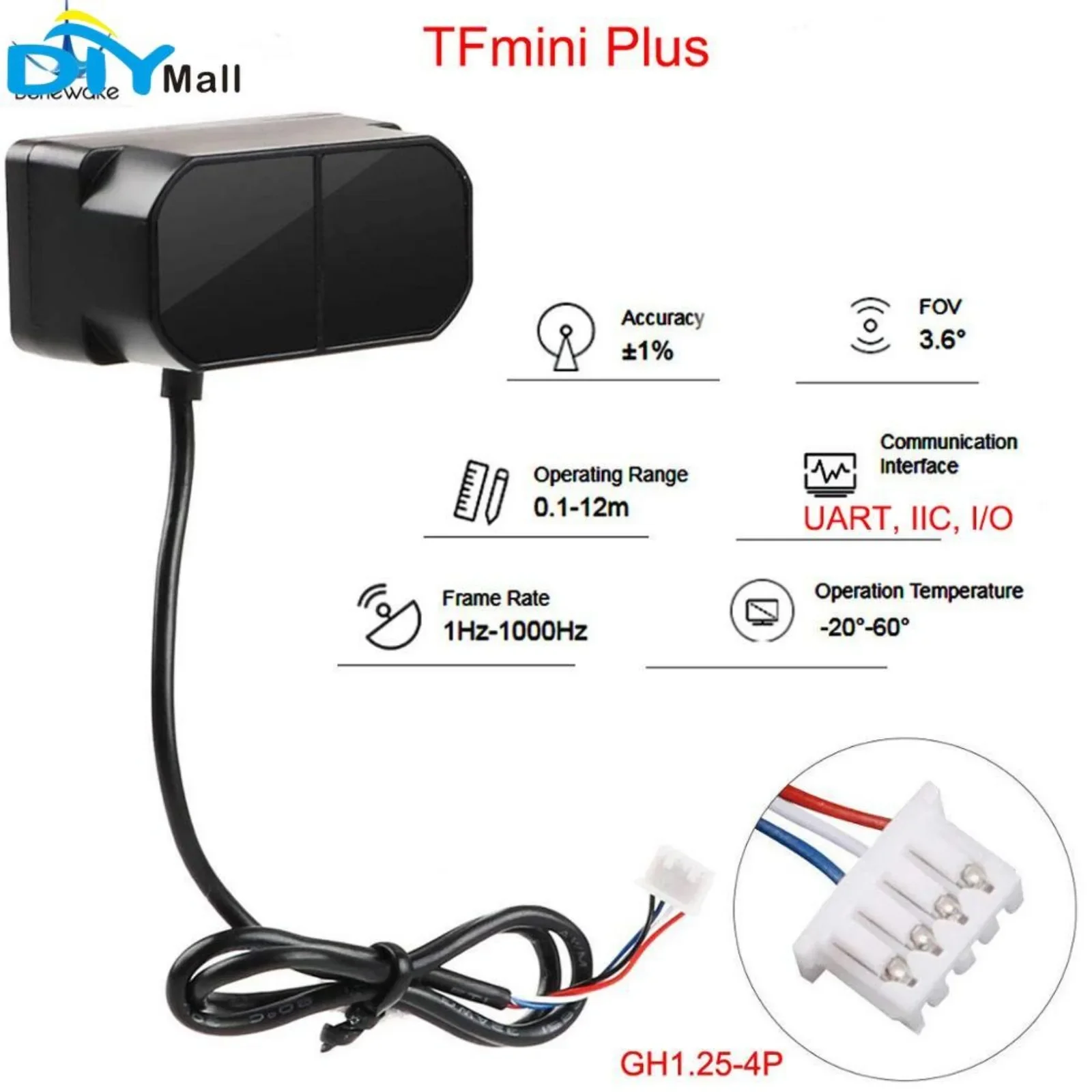Лидар-дальномер benewake tfmini-s / tfmini plus - Фотография_2