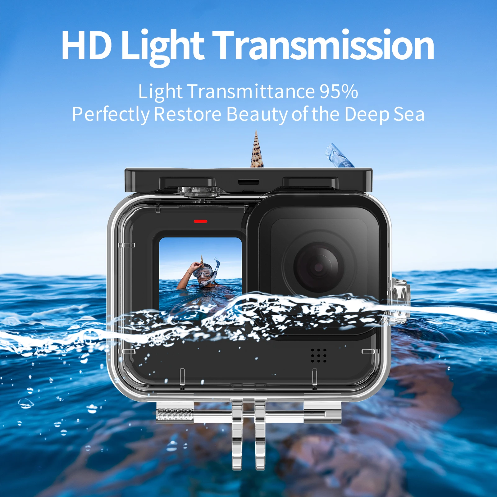 Водонепроницаемый чехол telesin 60 м для gopro hero 13 12 11 10 9 - Фотография_2