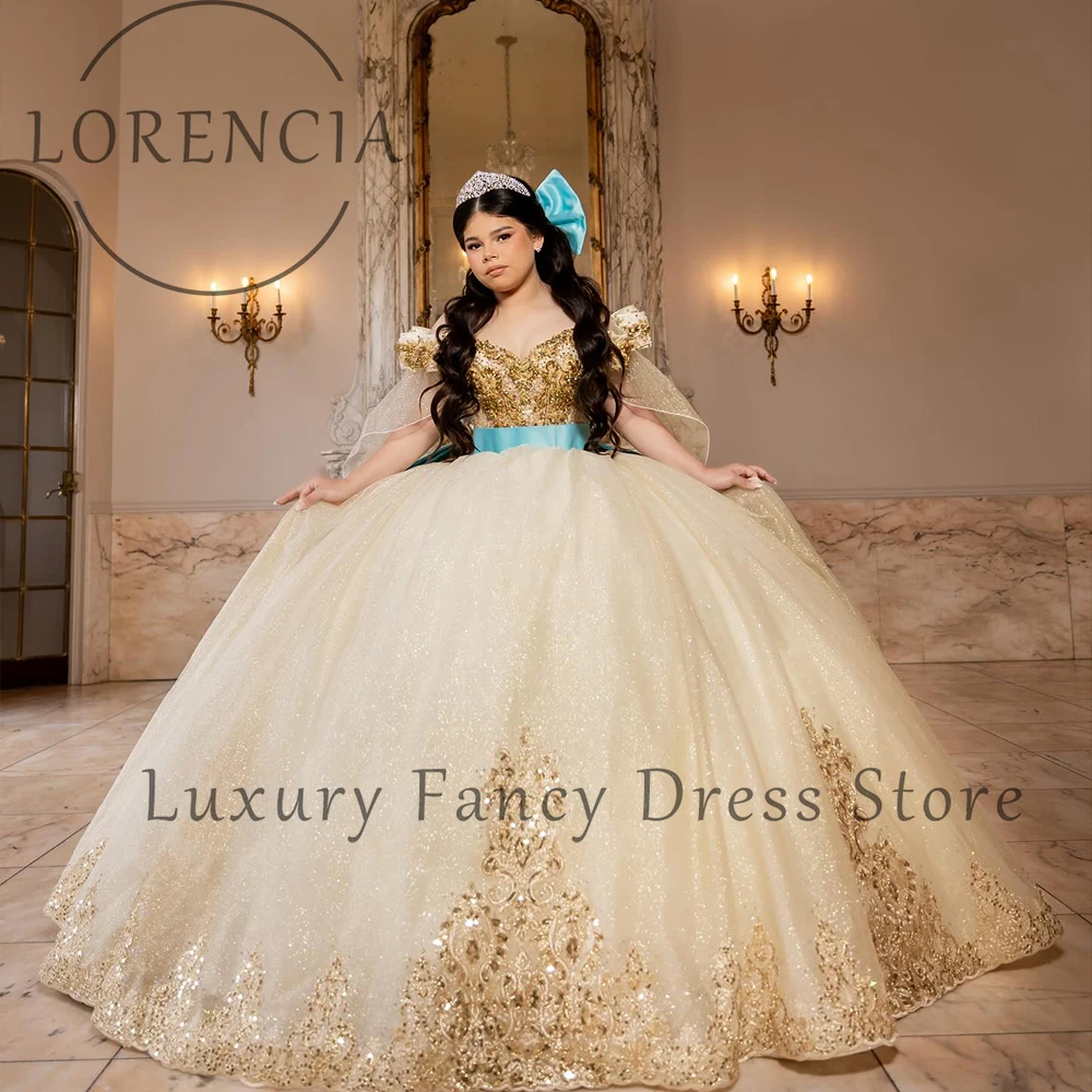 Тюлевое платье принцессы quinceanera с блестящей аппликацией