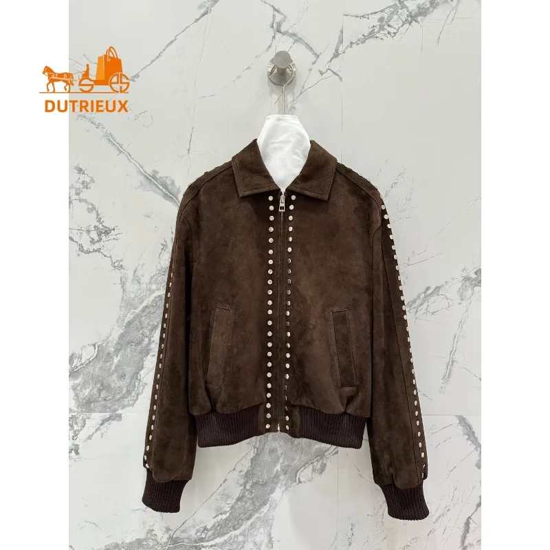 Года, зимняя тяжелая замшевая куртка с лацканами - Фотография_2