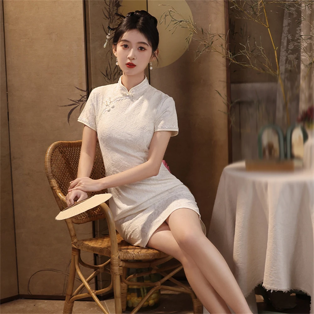 Традиционное улучшенное платье ципао для молодых девушек - Фотография_4