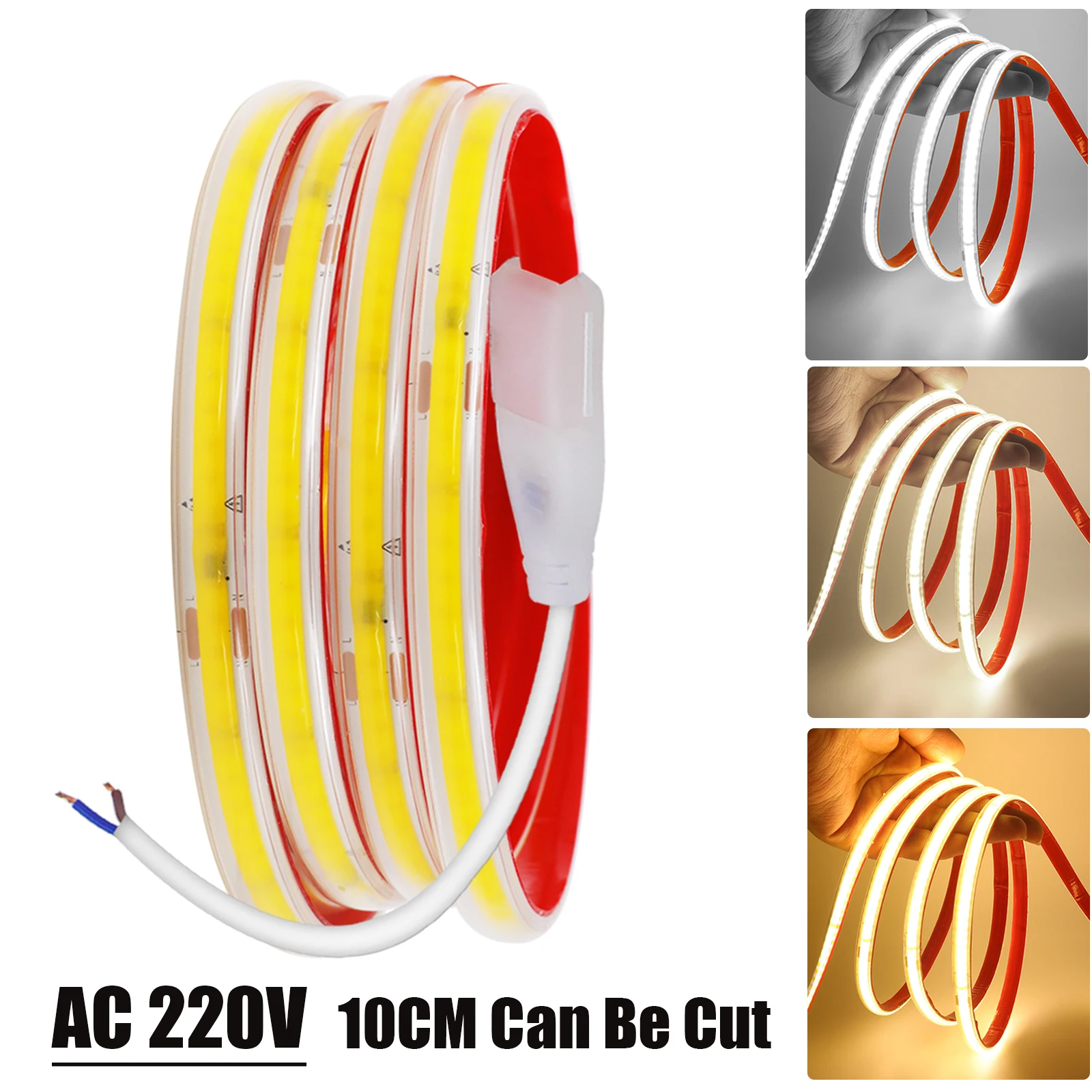 Ac 220 в cob strip 240 светодиодов/m