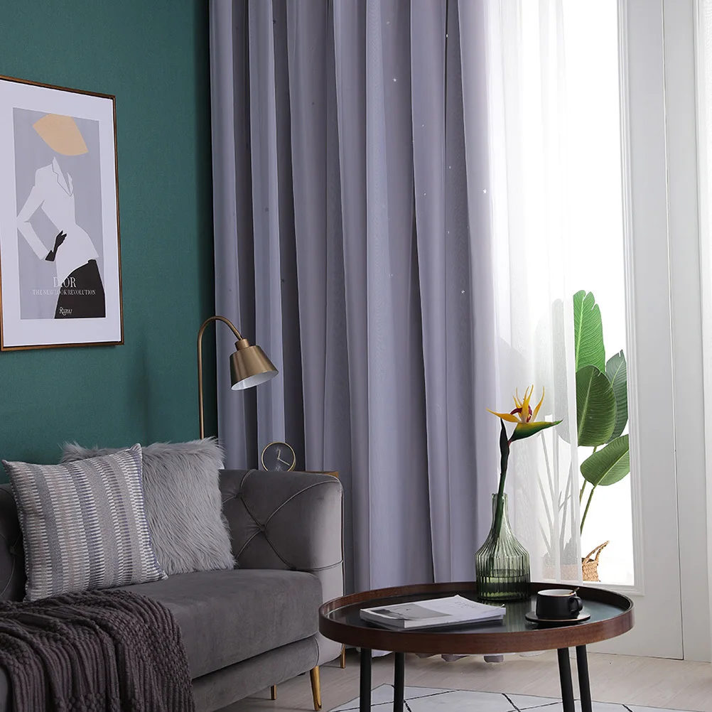 Серая оконная занавеска 250x100 см - Фотография_3