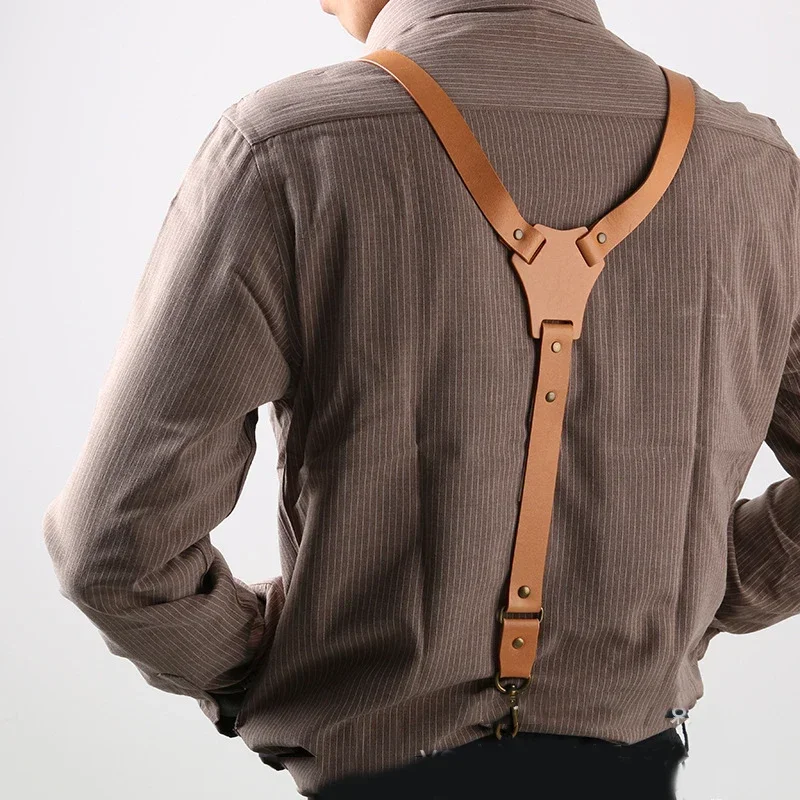 Deepeel 2*100 см винтажные мужские подтяжки из натуральной кожи - Фотография_6