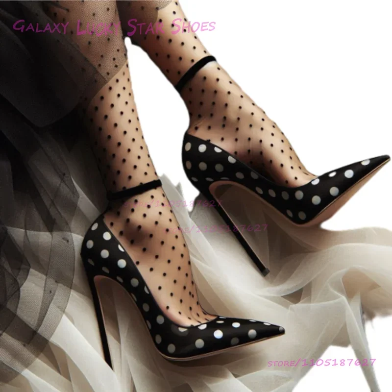 2026 черные настоящие белые атласные туфли-лодочки в пятнах для девочек - Фотография_4